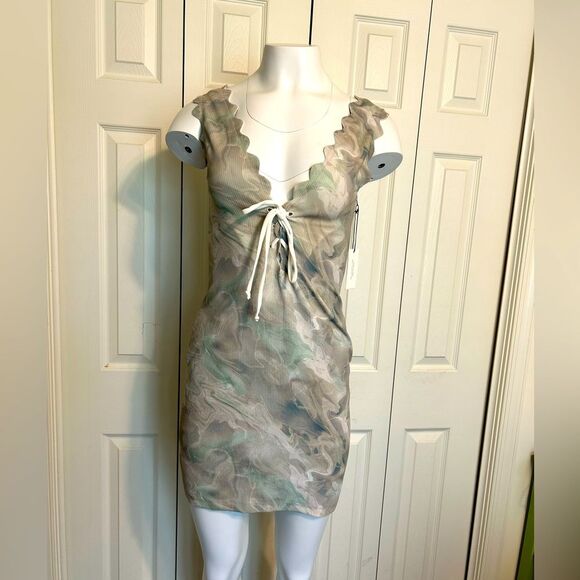 Marysia swim Resort Collection Front Tie Mini Dress Green - Picture 1 of 9